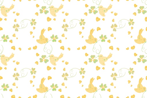 やさしい黄色の鳥模様 小鳥,春,ベビー,ナチュラル,かわいい,イエロー,背景,やさしい,布柄,ファブリックのイラスト素材