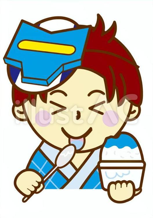 かき氷 縁日,夏,かき氷のイラスト素材