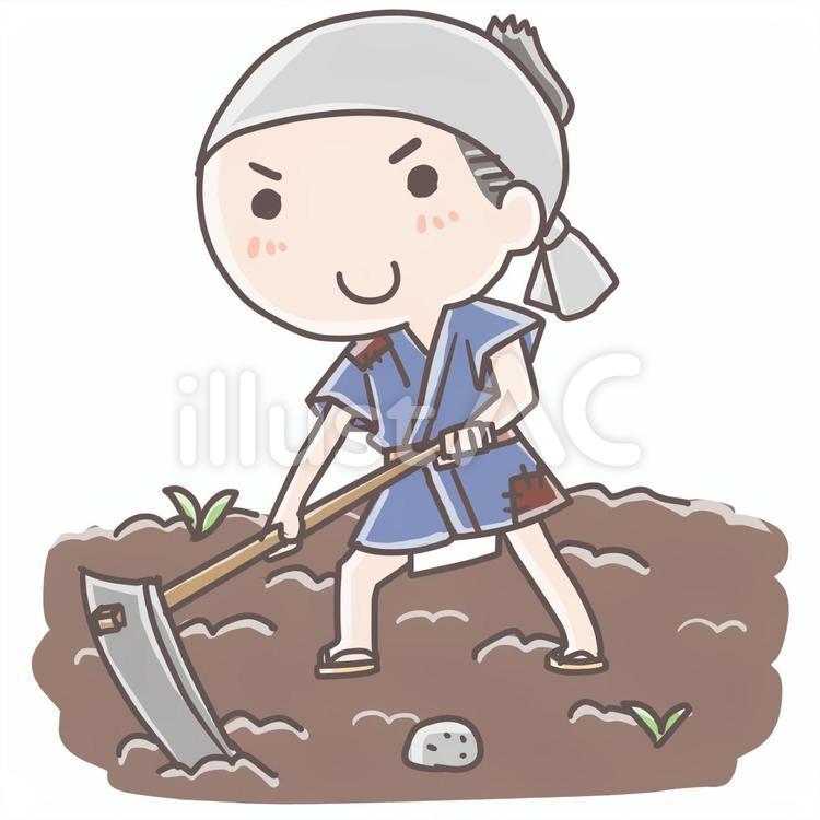 昔のお百姓さん お百姓,農家,農民のイラスト素材