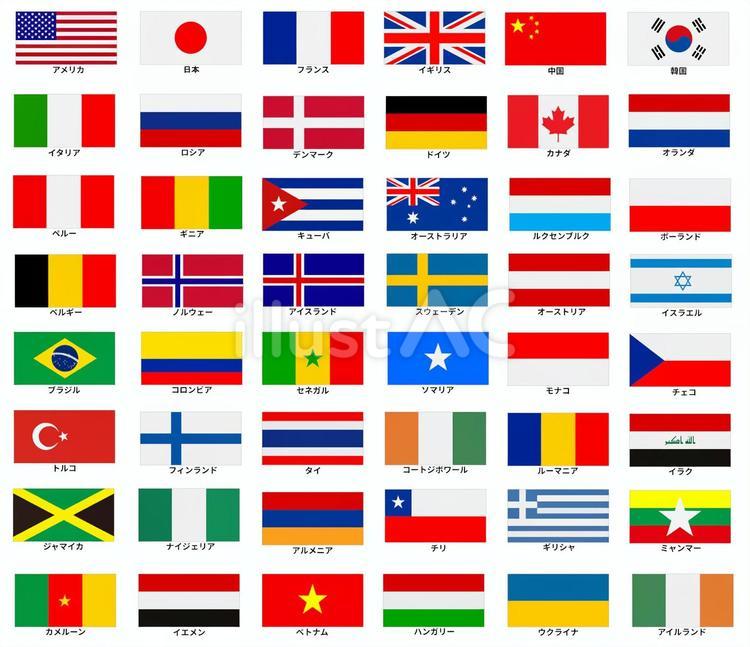 世界の国旗セット 国旗,旗,アイコンのイラスト素材