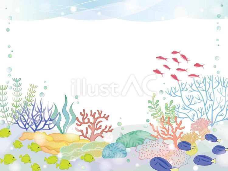 海の中のカラフルな生き物3 夏休み,海の日,海のイラスト素材