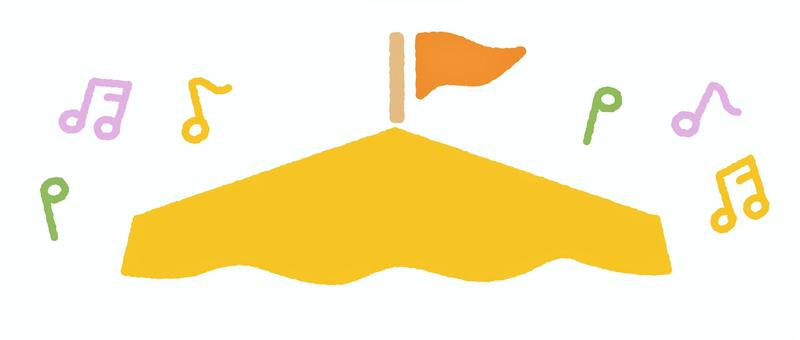 賑やかなテントの屋根 マルシェ,秋,フェスティバル,9月,10月,11月,子供会,イベント,お祭り,パーティーのイラスト素材
