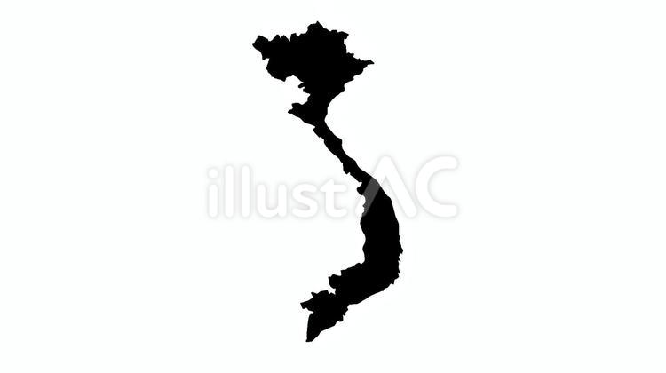 世界地図　ベトナム　シルエット ベトナム,シルエット,地図のイラスト素材
