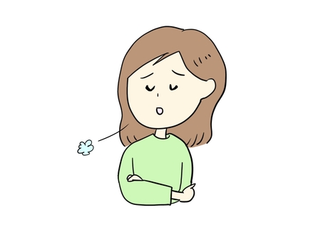ため息のでる女性 ため息,あきらめ,残念,女性,表情,女の子,落ち込む,悩み,不安,心配のイラスト素材