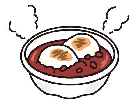 プラ容器に入ったあったかおしるこ おしるこ,ぜんざい,餅,あんこ,小豆,和菓子,スイーツ,甘味,和スイーツ,和風のイラスト素材