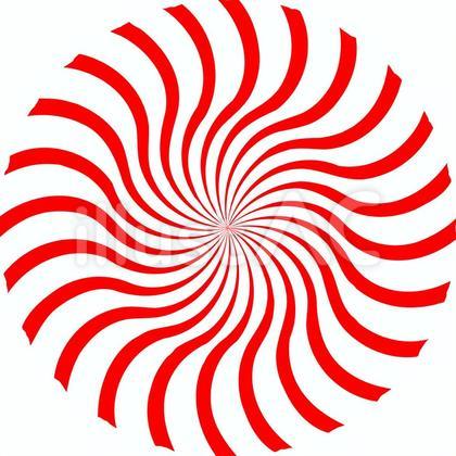 くねくねした丸 集中線赤