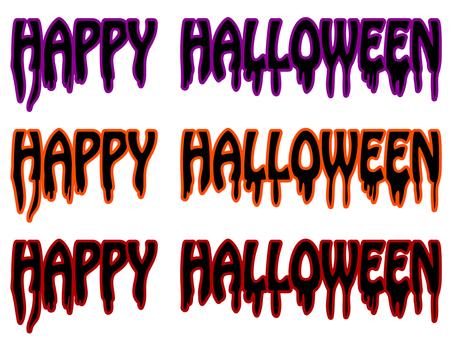 ハッピーハロウィン ハッピーハロウィン,ハロウィン,ドロドロ,溶ける,垂れる,ペンキ,血文字,ホラー,怖い,文字のイラスト素材