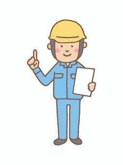 ヘルメットを被った工事関係の男性 男性,若い,工事,説明,安全,第一,ヘルメット,黄色,作業着,信頼のイラスト素材