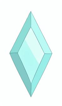 ひし形の宝石（水色） 宝石,水色,アクアマリン,ひし形,手描きのイラスト素材