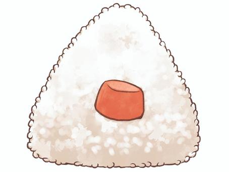おにぎり（たらこ） 食べ物,おにぎり,おむすび,たらこ,お米,ご飯,食事,料理,シンプル,あたたかいのイラスト素材