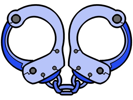 手錠のアイコン『青』 手錠,拘束具,拘束,確保,道具,モチーフ,カラー,ゲーム,rpg,アイテムのイラスト素材