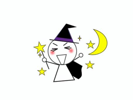 ハロウイン_魔女② 棒人間,ハロウイン,魔女,魔法使い,魔法,可愛い,ポップ,イベント,秋,10月のイラスト素材