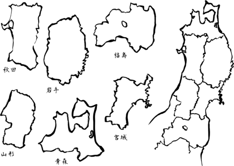 Illustration, pen, northeast, map, 