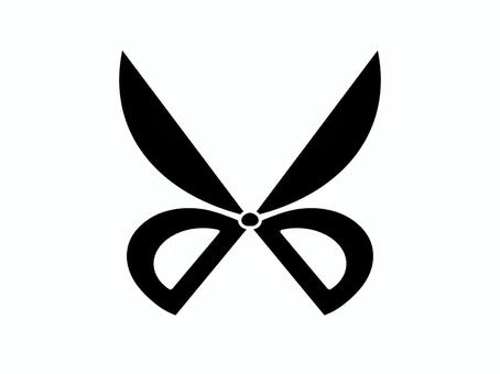ハサミのアイコン ハサミ,アイコン,文房具,切る,裁縫道具,文具,裁縫,裁ち鋏,チョキチョキ,モノクロのイラスト素材