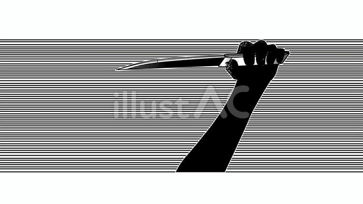 刃物を振り上げたシルエット ナイフ,包丁,刃物のイラスト素材