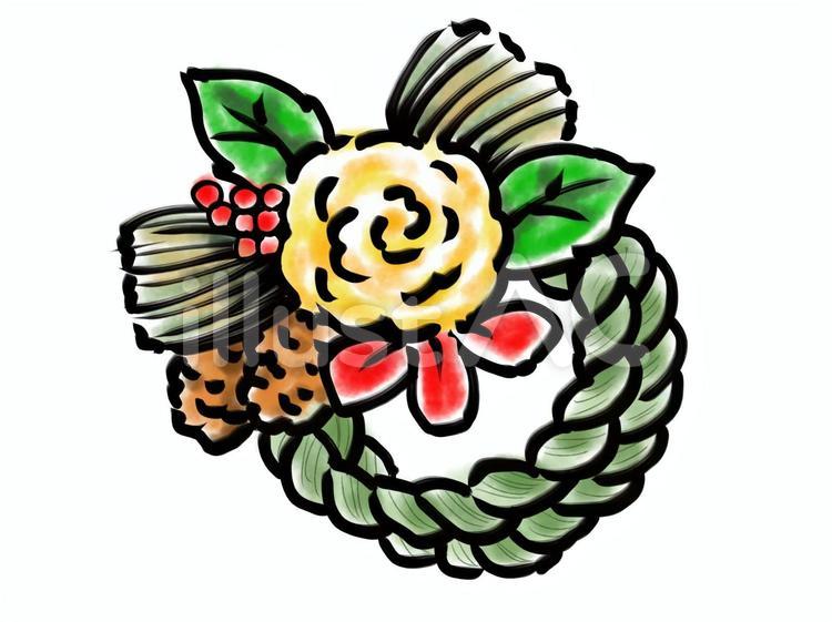 しめ縄リース しめ縄,お正月,リースのイラスト素材