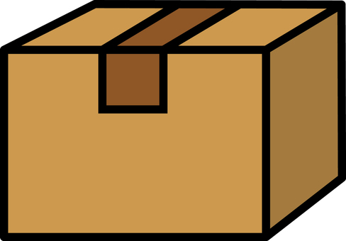 茶色の段ボール箱です。 段ボール,シンプル,箱,紙,梱包,荷物,ケース,クラフト,収納,構造のイラスト素材