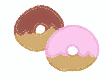 ドーナツ ドーナツ,手描き,おやつ,おかし,小麦粉のイラスト素材