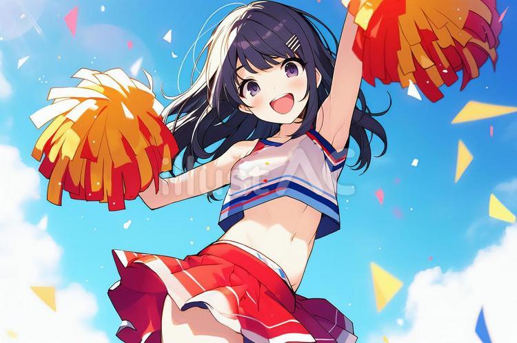 チアリーダーfイラスト - No: 24442317｜無料イラスト・フリー素材なら