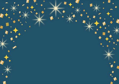 金の紙吹雪_紺背景_半円