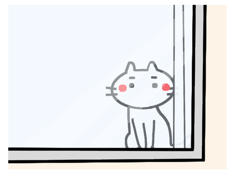 猫 待つ 窓