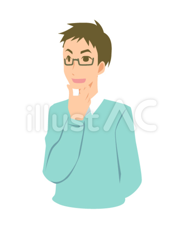 座談会男性 座談会,男性,メガネのイラスト素材