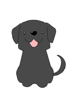 らくがき　おすわり黒ラブ 犬,らくがき,黒,ラブラドール,ラブラドールレトリバー,おすわり,ゆるい,かわいいのイラスト素材