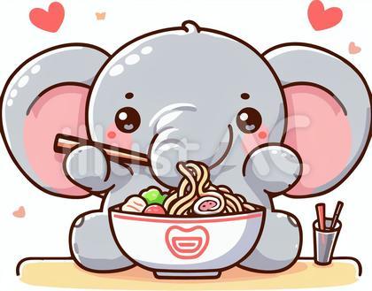 ラーメンが大好きな象