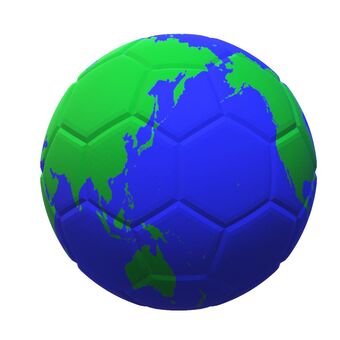 地球儀　サッカーボール型 地球,地図,海,陸,大陸,島のイラスト素材