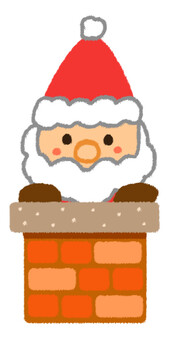 ひょっこりと顔を出したサンタクロース サンタクロース,煙突,サンタ,クリスマス,顔出し,サンタ帽,12月,冬,人物,可愛いのイラスト素材