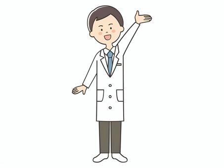 案内する白衣の男性 案内する白衣の男性 紹介,案内,説明,教える,紹介する,解説,アドバイス,重要,お知らせ,注目のイラスト素材