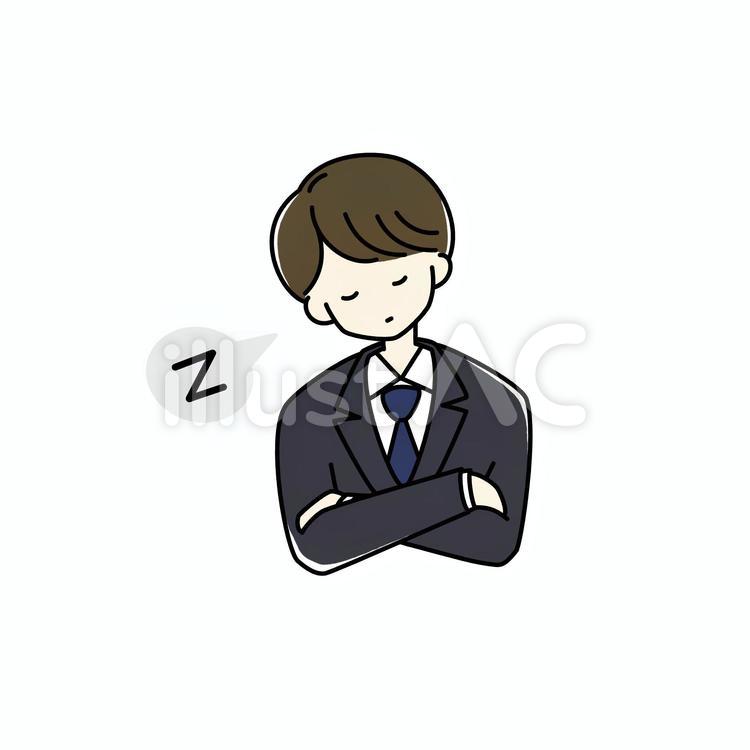 居眠りをする男性会社員 居眠り,会社員,男性のイラスト素材