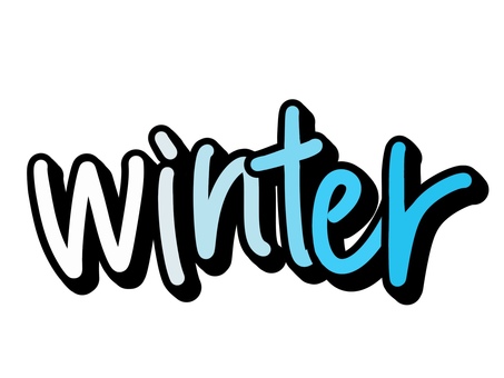 Winter 冬　ロゴ（文字） winter,ロゴ,文字,冬,白,青のイラスト素材