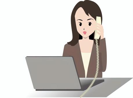 受話器オペレーター 受話器,電話,対応,オペレーター,パソコン,仕事,スーツ,若い,女性のイラスト素材