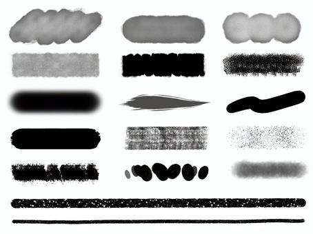 いろいろな質感のフレームとライン　黒 フレーム,ライン,筆,線,装飾,あしらい,黒,渋い,シック,モノトーンのイラスト素材