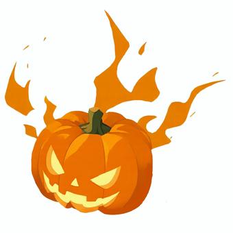 ハロウィンのかぼちゃ〜ゆらめき〜 かぼちゃ,カボチャ,南瓜,ハロウィン,halloween,1つ,ひとつ,一つ,挿絵,透過のイラスト素材
