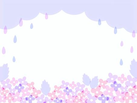 Stylish rainy season frame, JPG, PNG and AI Stylish rainy season frame, rainy season, hydrangea, flower, JPG, PNG and AI