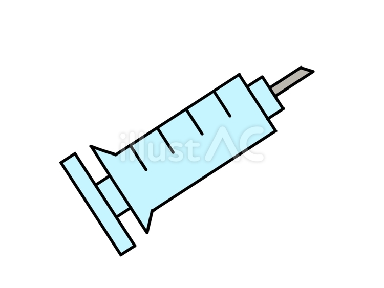 注射器　手描き 注射器,ワクチン,予防のイラスト素材