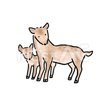 親子シカ 日本の動物シリーズ