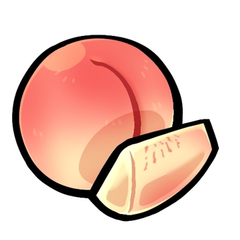 ポップでかわいい桃 桃,もも,ピーチ,果物,フルーツ,食材,食品,食べ物,イラスト,手描き風のイラスト素材