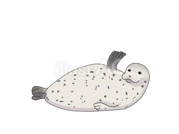 ゴマフアザラシ（手を挙げる） ゴマフアザラシ,アザラシ,動物のイラスト素材