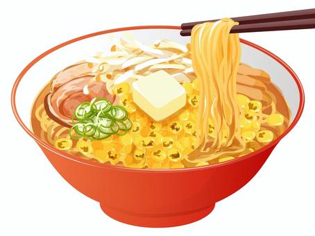 Illustration, miso ramen, ramen, miso, 