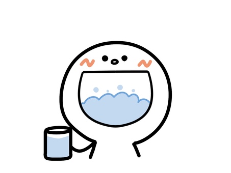 うがいをする人 棒人間,うがい,予防,風邪,健康,ガラガラ,人,人物,シンプル,感情のイラスト素材