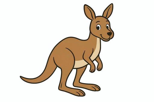 カンガルーのアニメ風イラスト