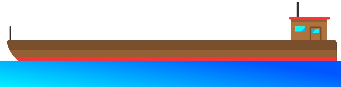 艀 船,貨物船,艀,大型船,海,蛍光色,グラデーション,デフォルメ,背景透過のイラスト素材