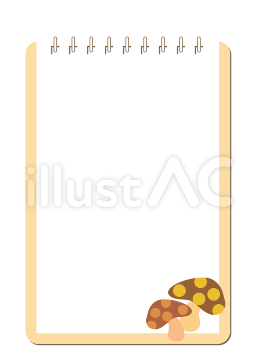 メモ帳・きのこB 手がき,ステッカー,手書きのイラスト素材