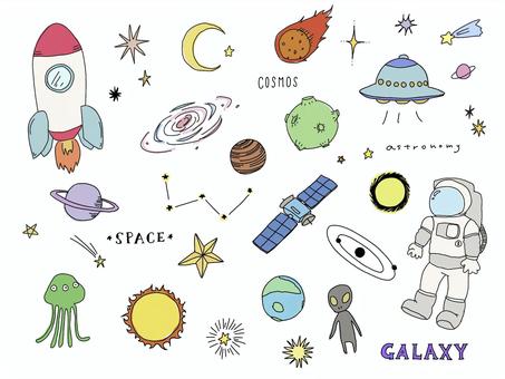 Illustration, space, planet, star, 