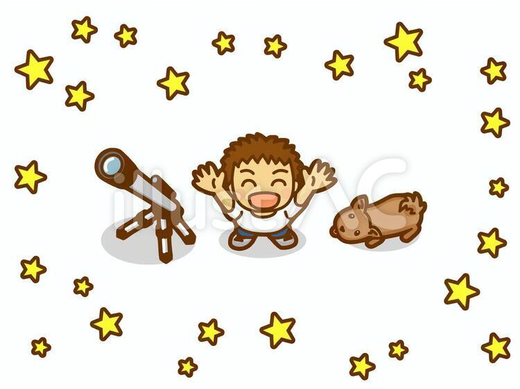 天体観測_背景シンプル版 星,天体観測,星空のイラスト素材