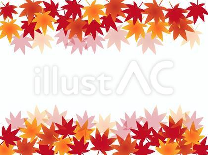 秋の紅葉のシンプルフレーム