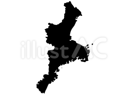 少しゆるい三重県のシルエット